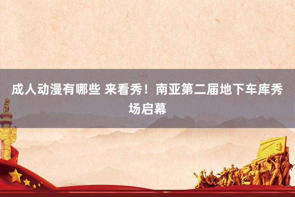 成人动漫有哪些 来看秀！南亚第二届地下车库秀场启幕