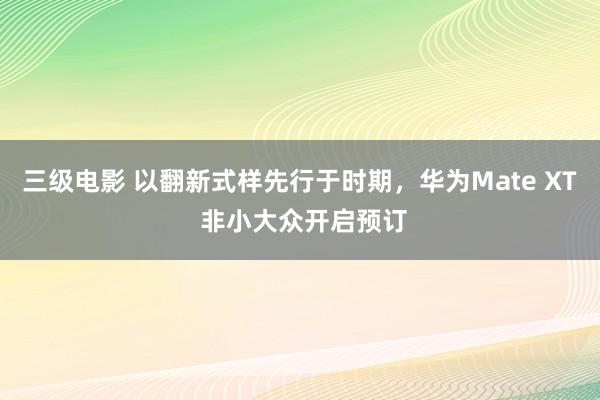三级电影 以翻新式样先行于时期，华为Mate XT 非小大众开启预订