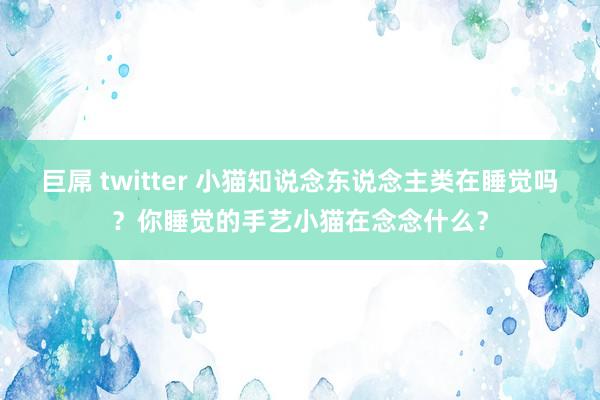 巨屌 twitter 小猫知说念东说念主类在睡觉吗？你睡觉的手艺小猫在念念什么？