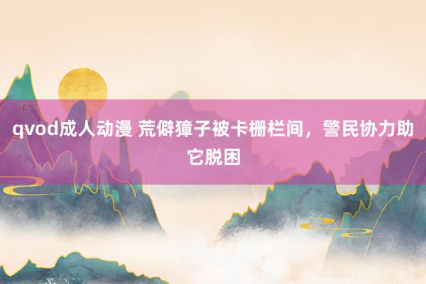 qvod成人动漫 荒僻獐子被卡栅栏间，警民协力助它脱困