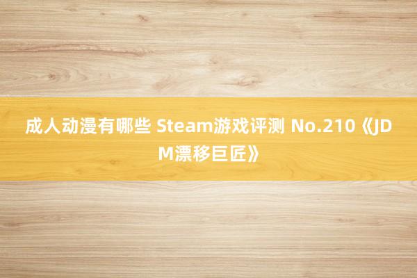 成人动漫有哪些 Steam游戏评测 No.210《JDM漂移巨匠》