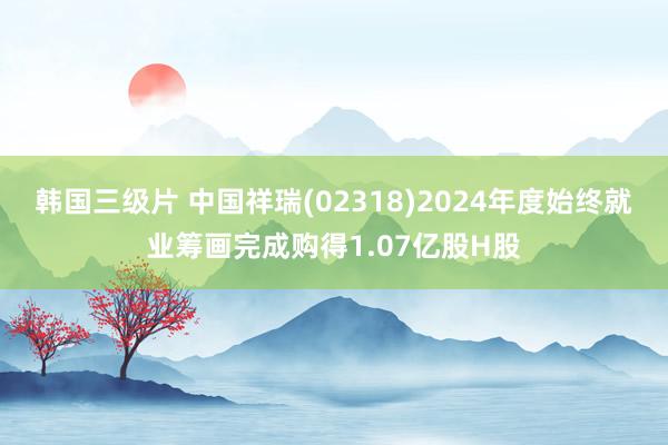 韩国三级片 中国祥瑞(02318)2024年度始终就业筹画完成购得1.07亿股H股