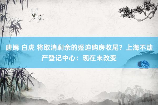 唐嫣 白虎 将取消剩余的蹙迫购房收尾？上海不动产登记中心：现在未改变