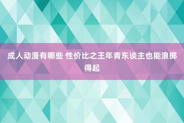 成人动漫有哪些 性价比之王年青东谈主也能浪掷得起