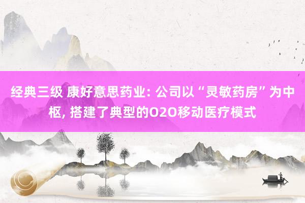 经典三级 康好意思药业: 公司以“灵敏药房”为中枢, 搭建了典型的O2O移动医疗模式