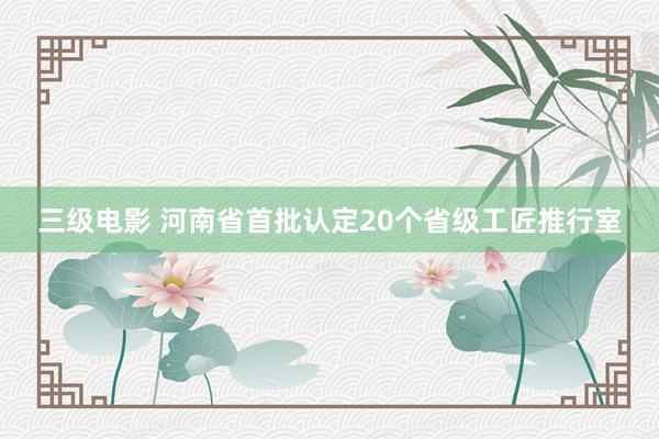 三级电影 河南省首批认定20个省级工匠推行室
