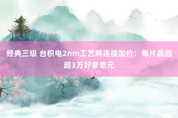 经典三级 台积电2nm工艺将连接加价：每片晶圆超3万好意思元