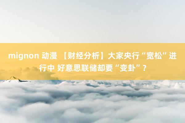 mignon 动漫 【财经分析】大家央行“宽松”进行中 好意思联储却要“变卦”？