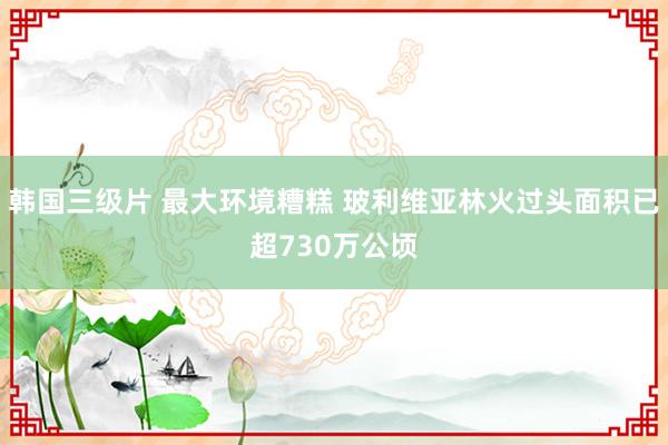 韩国三级片 最大环境糟糕 玻利维亚林火过头面积已超730万公顷