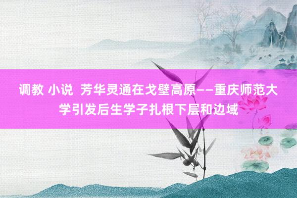 调教 小说  芳华灵通在戈壁高原——重庆师范大学引发后生学子扎根下层和边域