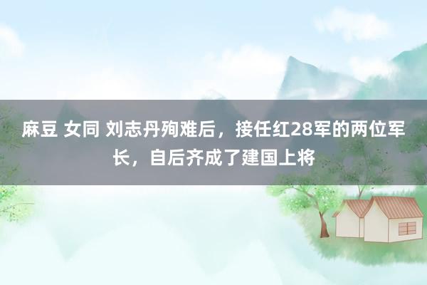 麻豆 女同 刘志丹殉难后，接任红28军的两位军长，自后齐成了建国上将