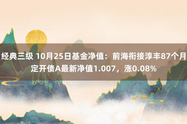 经典三级 10月25日基金净值：前海衔接淳丰87个月定开债A最新净值1.007，涨0.08%