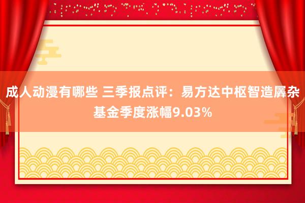 成人动漫有哪些 三季报点评：易方达中枢智造羼杂基金季度涨幅9.03%