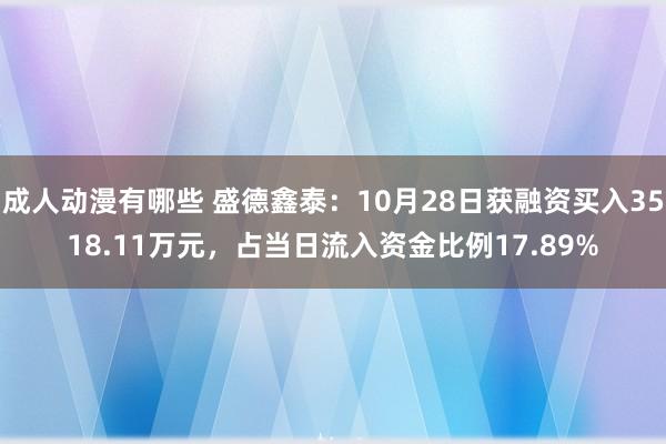 成人动漫有哪些 盛德鑫泰：10月28日获融资买入3518.11万元，占当日流入资金比例17.89%