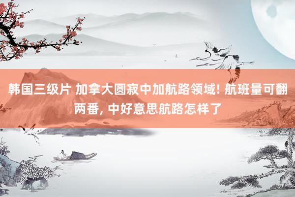 韩国三级片 加拿大圆寂中加航路领域! 航班量可翻两番, 中好意思航路怎样了