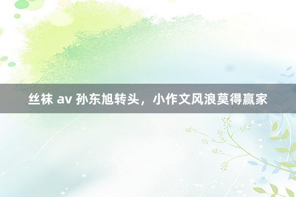 丝袜 av 孙东旭转头，小作文风浪莫得赢家