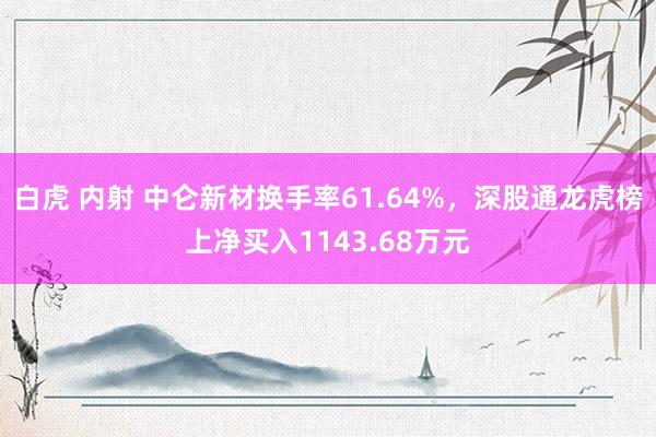 白虎 内射 中仑新材换手率61.64%，深股通龙虎榜上净买入1143.68万元