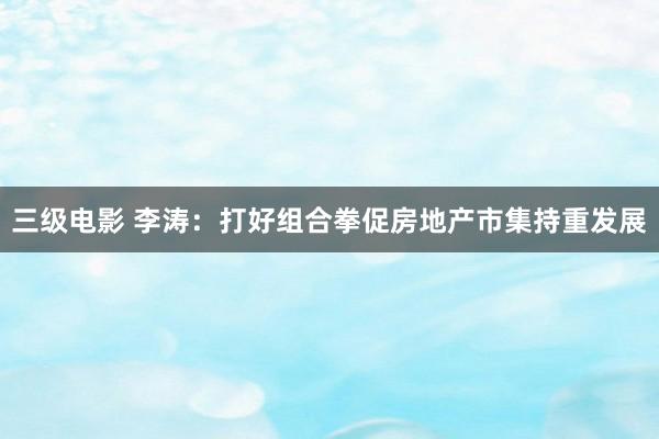 三级电影 李涛：打好组合拳促房地产市集持重发展