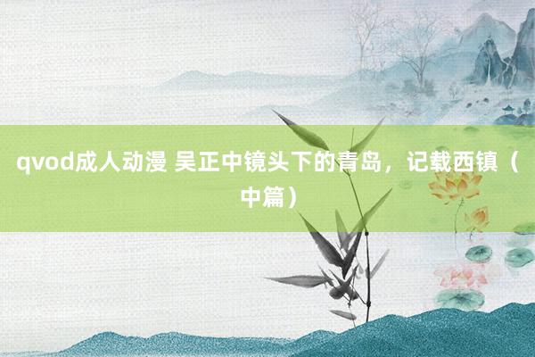 qvod成人动漫 吴正中镜头下的青岛，记载西镇（中篇）