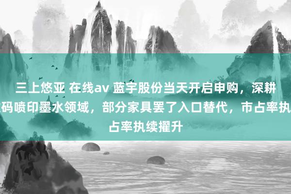三上悠亚 在线av 蓝宇股份当天开启申购，深耕纺织数码喷印墨水领域，部分家具罢了入口替代，市占率执续擢升