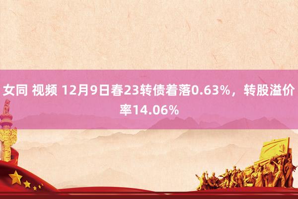 女同 视频 12月9日春23转债着落0.63%，转股溢价率14.06%