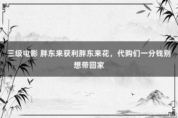 三级电影 胖东来获利胖东来花，代购们一分钱别想带回家
