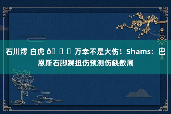 石川澪 白虎 👀万幸不是大伤！Shams：巴恩斯右脚踝扭伤预测伤缺数周