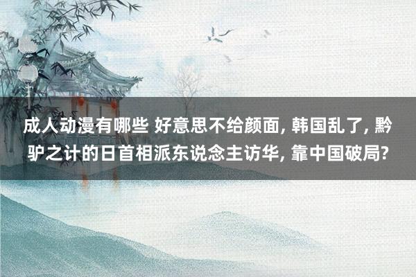 成人动漫有哪些 好意思不给颜面, 韩国乱了, 黔驴之计的日首相派东说念主访华, 靠中国破局?