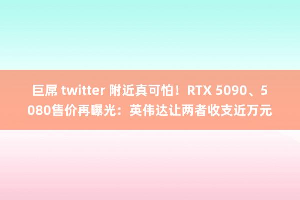 巨屌 twitter 附近真可怕！RTX 5090、5080售价再曝光：英伟达让两者收支近万元