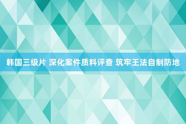 韩国三级片 深化案件质料评查 筑牢王法自制防地
