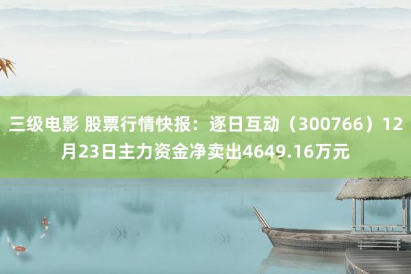 三级电影 股票行情快报：逐日互动（300766）12月23日主力资金净卖出4649.16万元