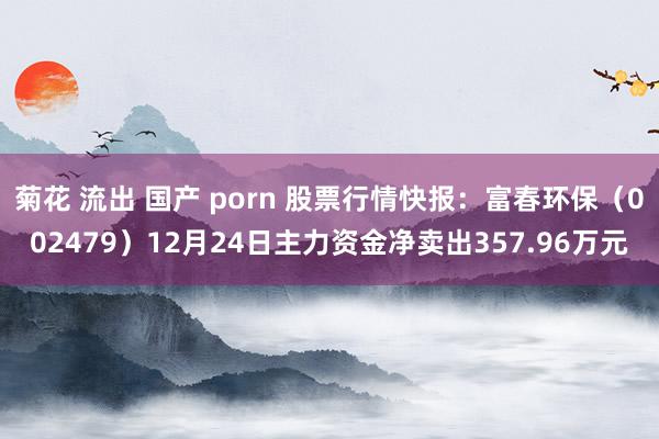 菊花 流出 国产 porn 股票行情快报：富春环保（002479）12月24日主力资金净卖出357.96万元