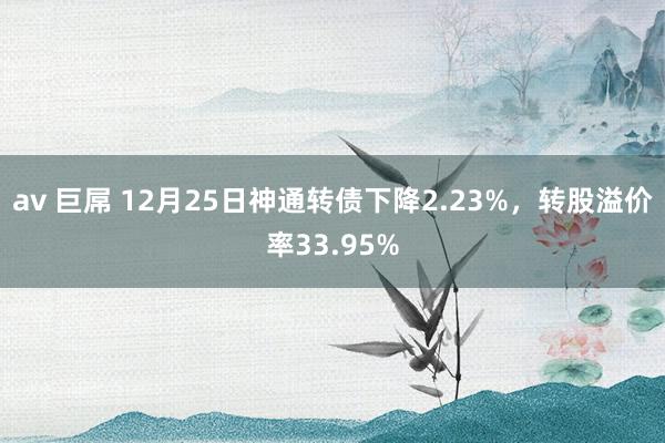 av 巨屌 12月25日神通转债下降2.23%，转股溢价率33.95%