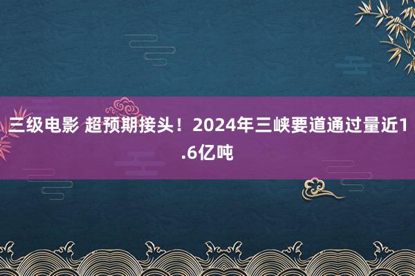 三级电影 超预期接头！2024年三峡要道通过量近1.6亿吨