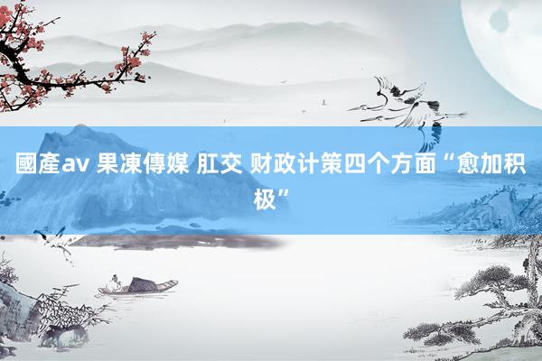 國產av 果凍傳媒 肛交 财政计策四个方面“愈加积极”