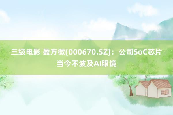 三级电影 盈方微(000670.SZ)：公司SoC芯片当今不波及AI眼镜
