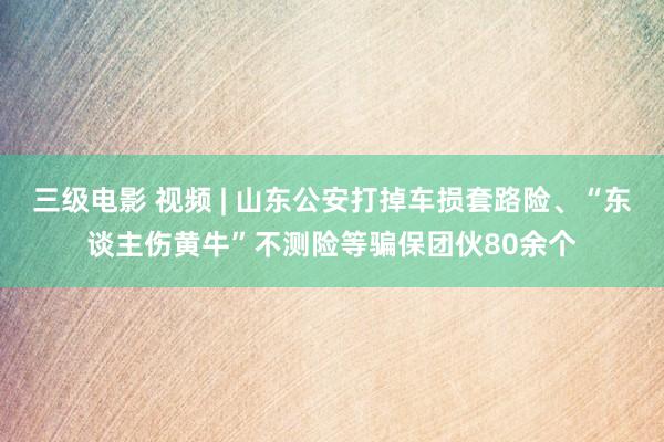 三级电影 视频 | 山东公安打掉车损套路险、“东谈主伤黄牛”不测险等骗保团伙80余个