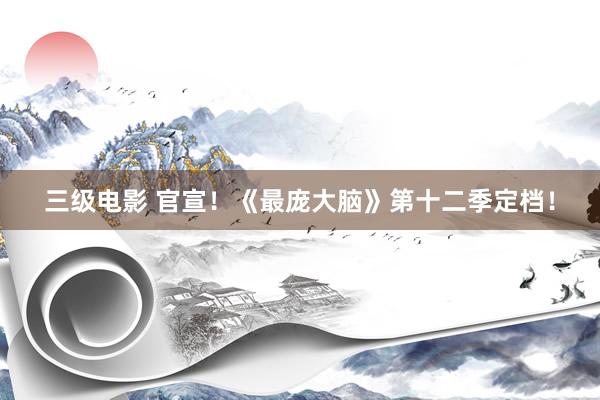 三级电影 官宣！《最庞大脑》第十二季定档！