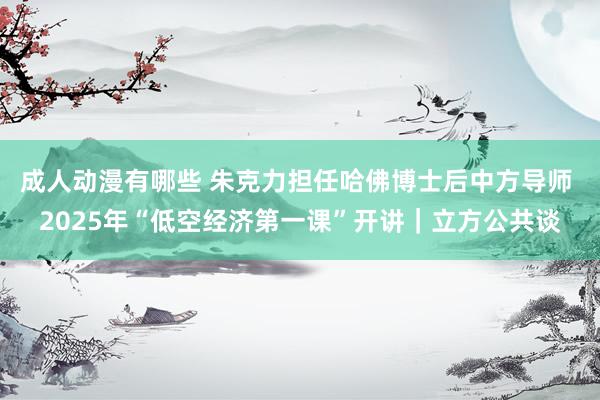 成人动漫有哪些 朱克力担任哈佛博士后中方导师 2025年“低空经济第一课”开讲｜立方公共谈