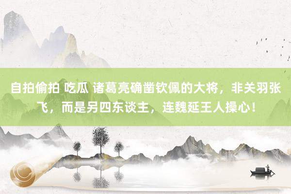 自拍偷拍 吃瓜 诸葛亮确凿钦佩的大将，非关羽张飞，而是另四东谈主，连魏延王人操心！