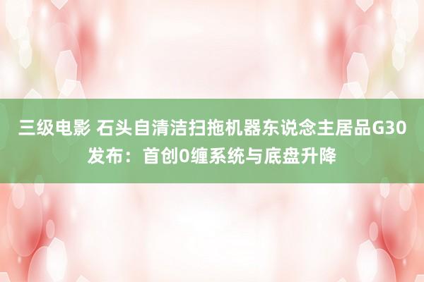 三级电影 石头自清洁扫拖机器东说念主居品G30发布：首创0缠系统与底盘升降
