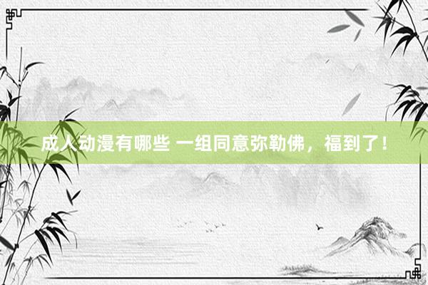 成人动漫有哪些 一组同意弥勒佛，福到了！