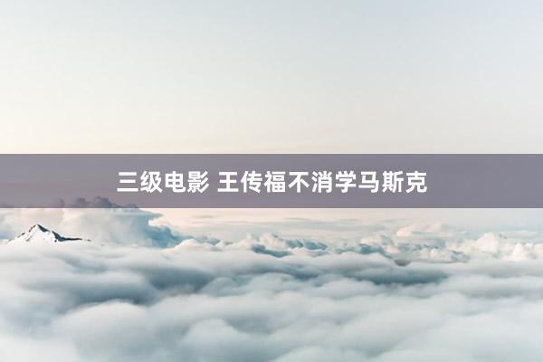 三级电影 王传福不消学马斯克