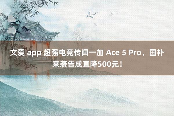 文爱 app 超强电竞传闻一加 Ace 5 Pro，国补来袭告成直降500元！