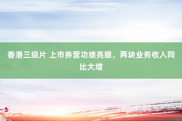 香港三级片 上市券营功绩亮眼，两块业务收入同比大增