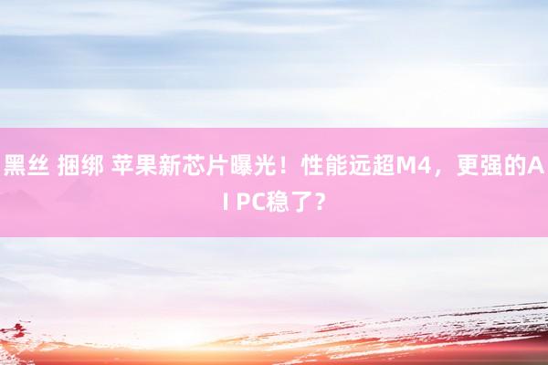 黑丝 捆绑 苹果新芯片曝光！性能远超M4，更强的AI PC稳了？