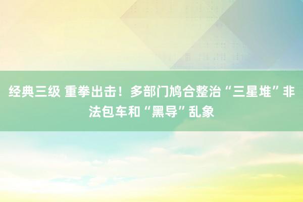 经典三级 重拳出击！多部门鸠合整治“三星堆”非法包车和“黑导”乱象