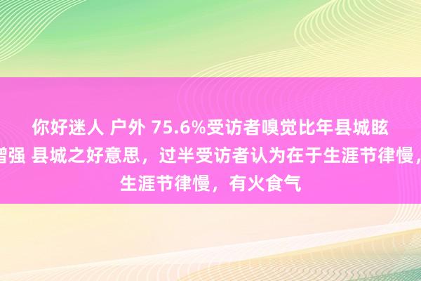 你好迷人 户外 75.6%受访者嗅觉比年县城眩惑力徐徐增强 县城之好意思，过半受访者认为在于生涯节律慢，有火食气