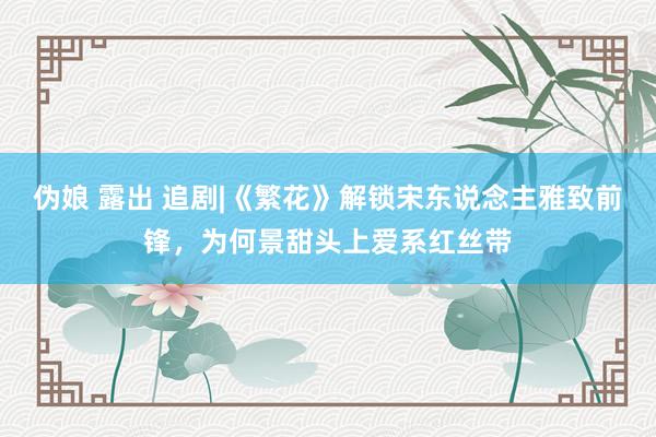 伪娘 露出 追剧|《繁花》解锁宋东说念主雅致前锋，为何景甜头上爱系红丝带