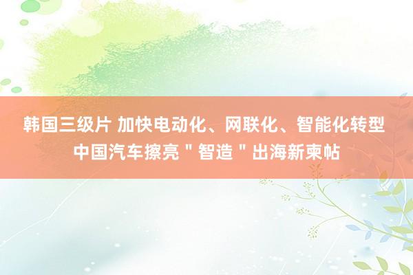 韩国三级片 加快电动化、网联化、智能化转型 中国汽车擦亮＂智造＂出海新柬帖